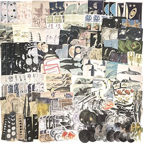 240PCS Adesivi per Scrapbooking Vintage Adesivi Carta Decorativa per Scrapbooking Retrò Marino Astronomia Scrapbooking Sticker Accessori Adesivi Washi Set per Journal Diario Album Fotografico Taccuino