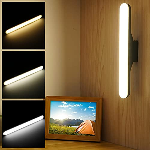 Muross Dimmable Touch Light Bar Wall Reading Light Stick On Bunk Bed Lamp Wall Mounted Lamp 3 Color Reading Lamp LED USB Rechargeable Bar Lights wtih Built-in 2300mAh Battery Stick Magnet Mount for Ca