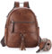 Chase Chic Klein Rucksack Damen,Leder Anti-Diebstahl Mode Rucksackhandtaschen,Mehrzweck Cabrio Schultertasche Handtasche Rucksacktasche,Braun