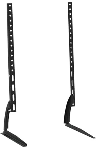 vidaXL TV Stands - Adjustable Height, Space-Saving, VESA Compatible for 37-75 Inch Screens, Black Powder-Coated Steel - 2 pcs