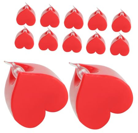 OSALADI 12pezzi Candele Elettriche Forma Cuore Piccole Candele LED Senza Fiamma Batteria per Decorazioni Domestiche e Feste