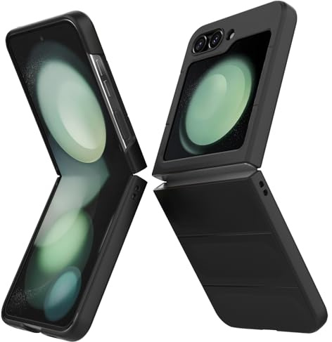 BonYonka Funda para Samsung Galaxy Z Flip 5, Case de PC Resistente a Golpes y Arañazos, Funda Integral con Protección para La Cámara, Negro