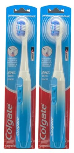 Spazzolino a Batteria 360 Sonic Slim Tip, Morbido (2 Unità)