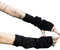 Frauen Handschuhe Goth Arm Ärmel Cool Black Moon Cross Printed Hip Hop Armstulpen (Solid black)