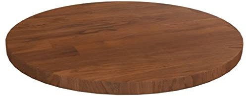 vidaXL Runde Tischplatte Massivholzplatte Eichenplatte Holzplatte Platte Ersatztischplatte Dunkelbraun Ø30x1,5cm Behandeltes Eichenholz