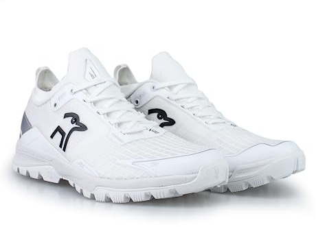 Kookaburra Pro Spirit Shoe, Zapatos de Hockey sobre césped Unisex Adulto, Blanco, 8 UK