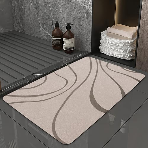 YCT Badematten für Badezimmerboden – super saugfähiges Badteppich-Set rutschfeste, schnell trocknende Duschmatte ideal Badezimmer, Badewanne, Küche, Waschbecken, 42,9x69,1 cm, Curry, JXYHDD1203