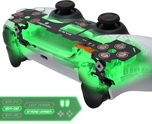 eXtremeRate Micro Switch-Clicky Hair Trigger Kit pour ps5 Manette BDM-030 Trigger Stop L1R1 L2R2 pour ps5 Controller,Kit Clicky Micro Switch Boutons d'Épaule(Version Tactile Forte)