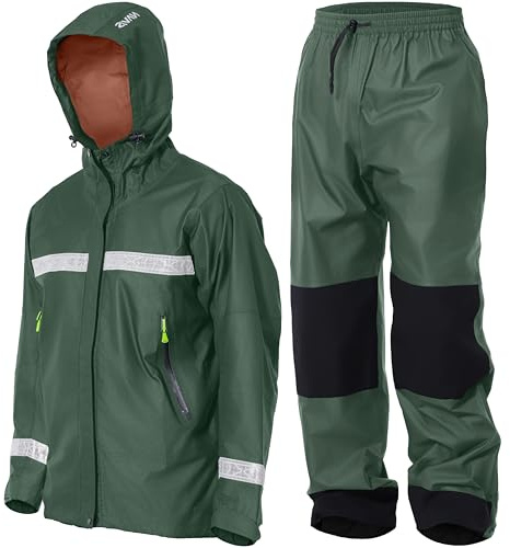 Navis Marine Combinaison Pluie Homme Imperméable, Tenue haute visibilité – Vêtement de travail, pêche et outdoor WS-902(Green,XXL)