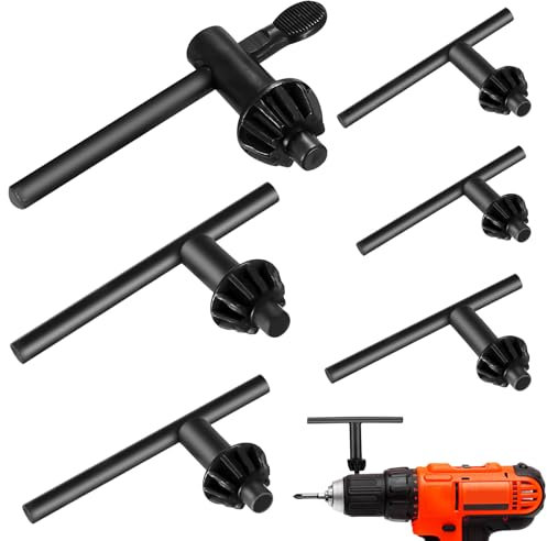Tenbrachian 6 Pcs Drill Chuck Key Set, Replacement Drill Chuck Key Wrench Set, Universal Impact Hand Press Wrench Chucks, for 4mm 6mm 10mm 13mm 16mm 20mm Drills Chucks