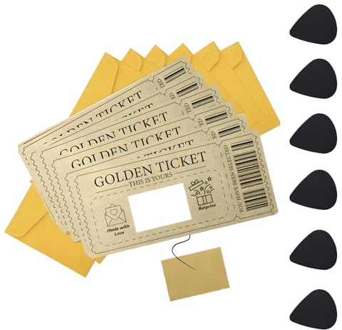 Carte A Gratter Personnalisable,Contient 6 Enveloppes, 6 Cartes, 6 Autocollants,6 Cartes à Gratter, Des Cadeaux Amusants PersonnaliséS,Des Billets De CinéMa,Bons De Voyage