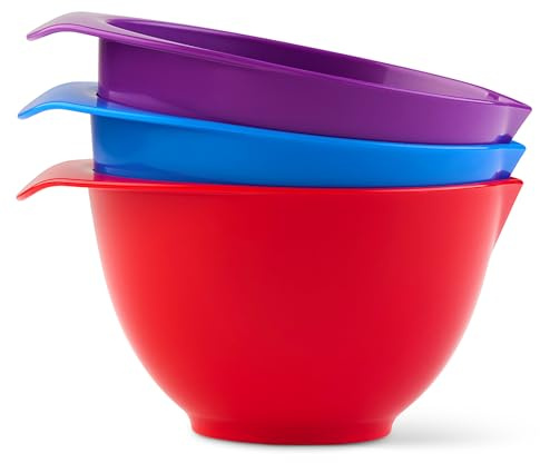 TQGEAR WePrep - Colourful Bowl Set - Meal Prep, Mixing, Serving, Baking, Salads, Sauces & Snacks - 3 x 1.75-2l