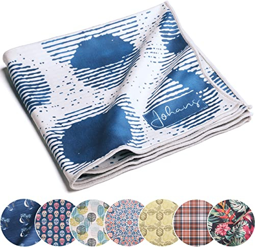 Johans® XXL mikrofiberduk | optikerkvalitet, 30 x 30 cm för rengöring av glasögon, mobiltelefon, surfplatta, kamera | glasögonputsduk, skärmduk, cirklar (Circles)