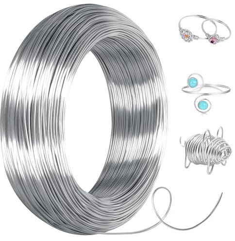 Cozary Alambre de Aluminio 1mm X 30 M, Alambre Manualidades, Flexible Alambre de Aluminio para Joyeria DIY Hacer Joyas, Bisutería y Floristería