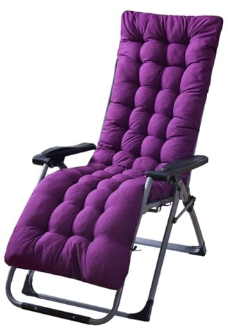Hixingo Cojin Tumbona con Respaldo, Suave y Cómodo Cojines para Tumbonas de Jardín Colchoneta Hamaca Jardin Antideslizante para Tumbonas, Sillas y Mecedora (170 * 53 * 8cm,Morado)