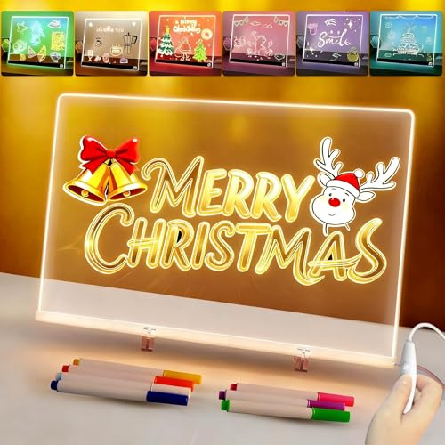 Lumiboard Led Drawing Board, Rechargeable Lumi Board Led Drawing Tablet 13.8X10, LEDs Drawing Board 4 Modes & 7 Colors, Light Up Drawing Boards