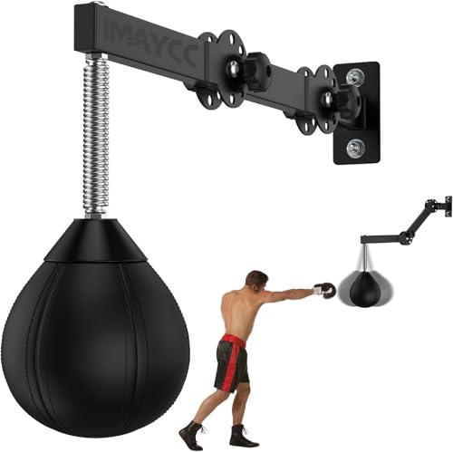 Ballon de boxe avec suspension, sac de frappe pour entraînement de vitesse, sac de vitesse, appareil d'entraînement réflexe avec suspension, punching ball pour boxe, poire de frappe pour entraînement