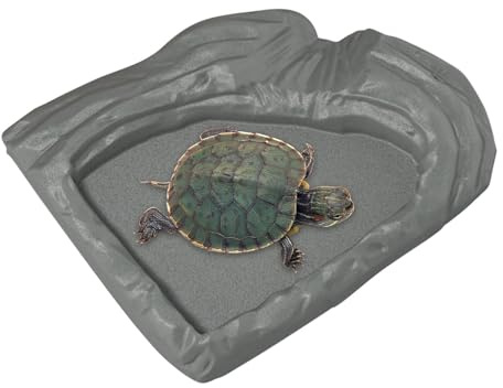Sköldpaddsmat Skål Utrymmesbesparande Bred Mynning Spillsäker | Ormmatningsbassäng Bred öppning spillsäker naturtrogen reptilhabitat tank terrarium akvarium matskål för skäggagam,