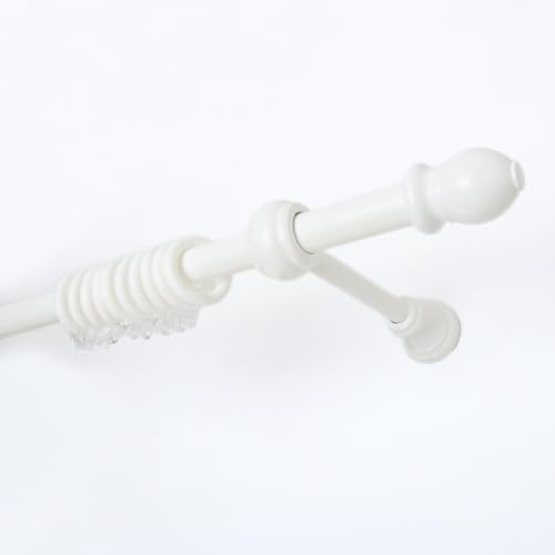 TENDAGGIMANIA Bastone per Tende da Interno in Legno BIANCO Diametro 23 mm - Misura 200 CM - Per Camera da Letto, Soggiorno,Cucina, Ufficio - Bastone Tenda con Anelli, Terminali e Staffe di Montaggio