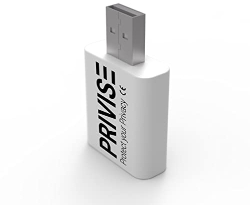 Privise Bloqueador de Datos USB – Sync Blocker para Carga Segura, Protección contra Robo de Datos y Malware, Adaptador de Seguridad USB para Móvil, Tablet y Portátil – Blanco