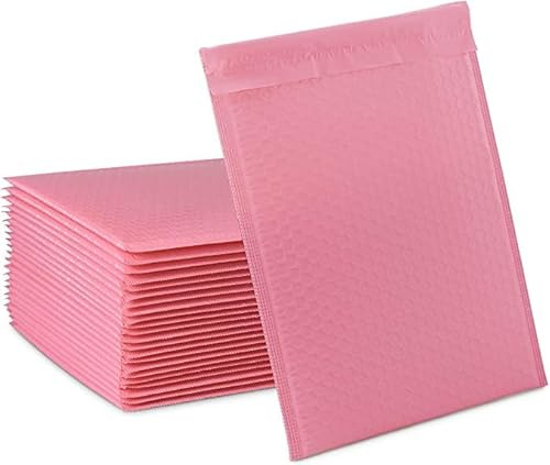 30 Pcs Pink Bubble Mailers, Strawbleag 25.4 x 33 cm (10 x 13 Inch) Self Seal Padded Envelopes Bubble envelopes, Pink Waterproof Tear-Proof Mailers Shipping Bags for Shipping, Packaging, Mailing