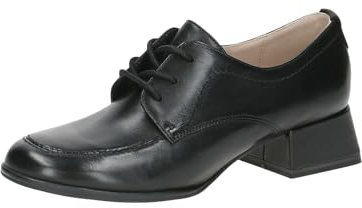 CAPRICE Damen Schnürschuhe aus Leder mit Blockabsatz, Schwarz (Black Nappa), 40 EU