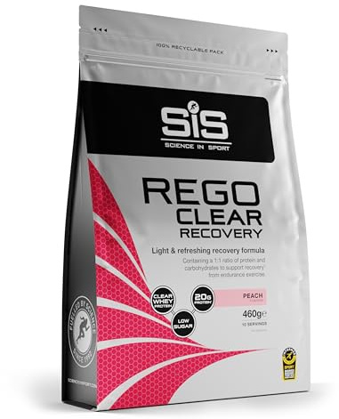 Science in Sport Rego Clear Recovery | Clear Whey Protein Shake for Muscle Recovery | 20g Protein per Serving, Peach Flavour, 460g
