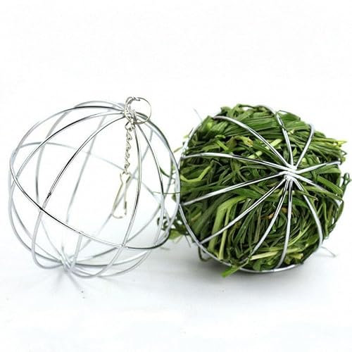 Mtsooning 2 Stück Edelstahl Nager Futterball, Feeder Spielzeug mit Hängenden Haken, Heuball zum Aufhängen, für Futterkaninschen, Hamster, Chinchillas und Meerschweinchen.