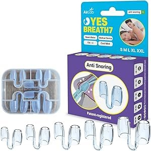 YES BREATH7 Anti Snoring Nose Clip, Effective Stop Snoring Devices Solution for Men Women, Snore Stopper Better Sleep, Add Cool Mint, 4 Count (Medium) in a Pack (Adult Size)