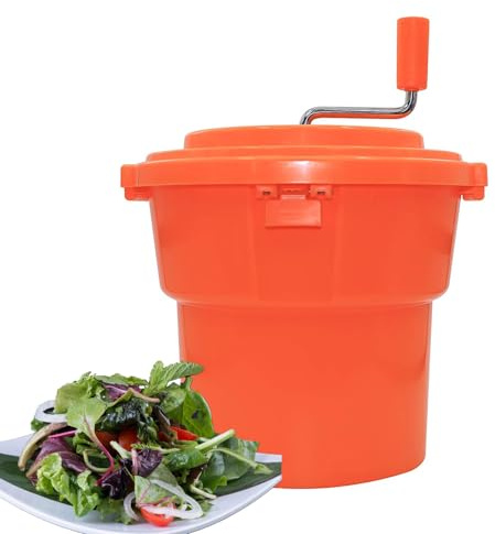 Hakka 2.5Gal Large Salad Spinner, Commercial Lettuce Dehydrator Baskets Washer Fruits Vegetables Dryer for Restaurant
