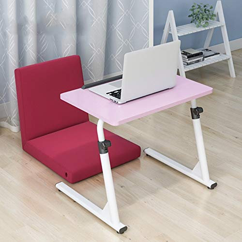 Tavolo pieghevole regolabile in altezza per computer portatile, comodino, divano, scrivania per apprendimento, tavolo da spuntino, colore rosa