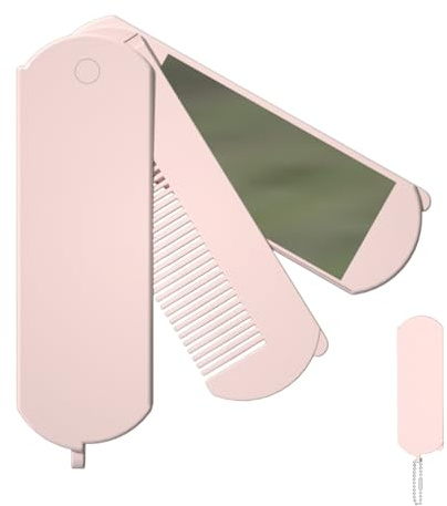 Spazzola per capelli pieghevole con specchio - Pettine pieghevole da viaggio | Spazzola per capelli districante portatile con specchio per palestra, borsa a mano, viaggio, nuoto
