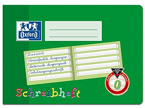 2x Oxford Schreiblernheft, A5 quer, Lineatur 0, 16 Blatt, grün
