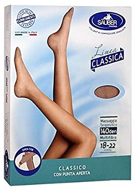 Sauber Collant Punta Aperta Maglia Liscia 140 Denari Colore Neutro Beige Taglia 2