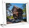 HIIMIEI Cadre photo de bureau en acrylique transparent A5 de, affichage de photo en plexiglas sans cadre biseauté avec support