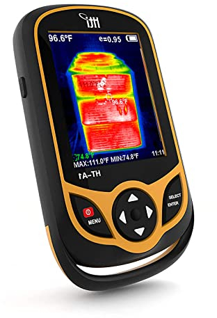 Thermal Imaging Camera, 220 x 160 IR Resolution Thermo Detector with 3.2 Full Angle TFT Display Screen, Temperature Measurement Range -4°F to 572°F, Pocket-Sized IR Thermal Imager, HT-A1