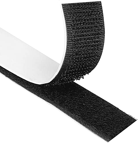Blooven Klettband Selbstklebend 20 Meter Extra Stark, Doppelseitig Klebende mit Klettverschluss 20mm Breit Selbstklebendes Klebepad Flauschband und Hakenband (Schwarz)