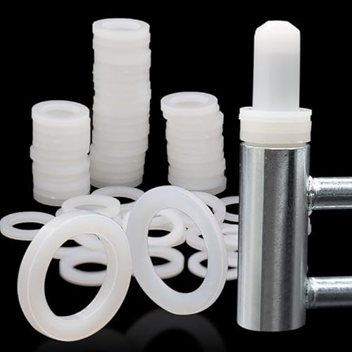 AIMEKE 120 Pcs Rondelles pour Gonds de Porte, Paumelles Entretoise Plastique 10,2mm × 15mm Rondelle Nylon Caoutchouc Plat pour Portail Exterieur Cache Gond Porte, 1mm et 2mm 60 pcs chacun