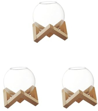 NeaxgeandX Set di 3 bicchieri da cocktail con supporto in legno, bicchieri da Martini per matrimonio, decorazione per bar, club, 475 ml