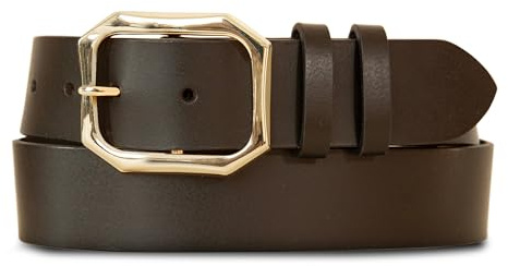 Lucky Brand High Shine Buckle Belt - Brown - M