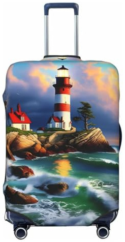 HJLUUFT Housse de protection pour valise, motif peinture diamant, lavable, anti-rayures, Noir , L
