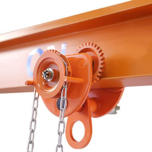 Heavy Duty Manual Trolley 0.5T~3T Load Capacity, Push/Pull Biaxial Track Roller I-Beam Manual Trolley, Adjustable Width Roller Trolley Crane Lift(Size:4400LBS,Color:B)
