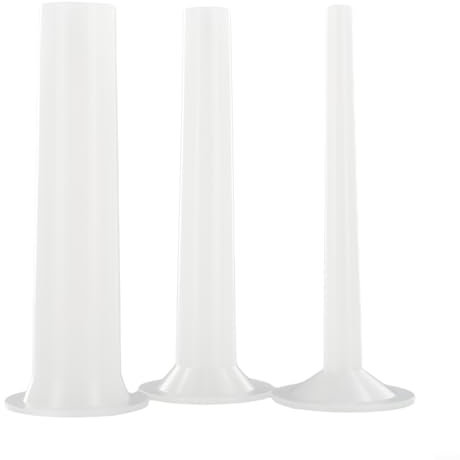 3-teiliges Wurstfüllrohr-Set für Fleischwolf, 18 cm Länge mit 1 cm/2 cm/3 cm Durchmesser, weißer Kunststoff, geeignet für Frühstückswürste, Bratwurst, italienische Wurst
