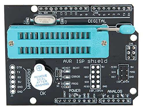 ATMEGA 328p Scheda di Espansione del Programmatore AVR ISP SHIELD BURING BURBOALER, Interfaccia USB a TTL per Scheda di Sviluppo, Luce Indicatore a LED, 5V 500ma