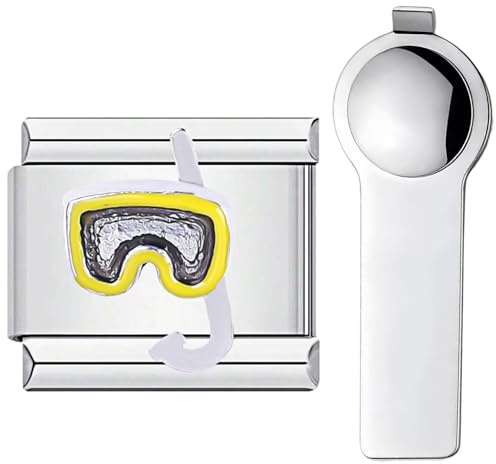 UTXN Marine-orientierte Nomination-Armbandanhänger – Individualisierbarer Schmuck mit Anhänger-Zubehör, entwickelt für 9-mm-Gliederarmbänder