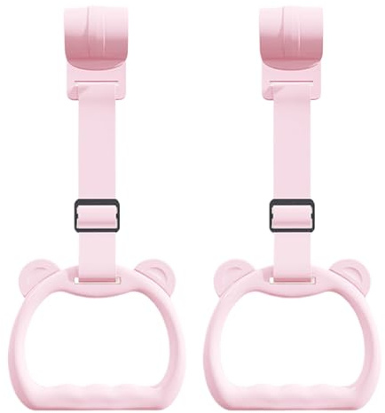 Lot de 2 anneaux de traction pour bébé - Jouets à tirer pour se tenir debout - Sangle de préhension - Accessoires pour lit d'enfant - Pour exercice, cour, jeu, garderie, marche