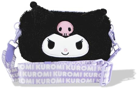 Sonix x Sanrio Plush Phone Wallet - Fuzzy Character Crossbody Bag, Furry Phone Pouch, Universal Smartphone Purse - Kuromi