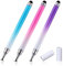 Amaxiu Pennini stilo 2 in 1 per touch screen, 3 pezzi, con disco trasparente e punta in silicone ad alta sensibilità, pennino capacitivo a punta fine, compatibile con tutti i dispositivi touch