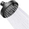 Michear Rainfall Shower Head High Pressure Fixed Showerhead 5-Setting with Adjustable Metal Swivel Ball Joint Replacement Chrome Showerhead Universal G1/2 Fitting (Black)