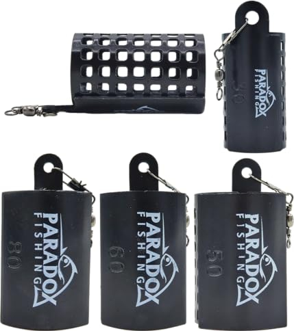 Paradox Fishing Futterkörbe Angeln 10 Stück 30g-80g (je 2X) I BLEIFREI I zum Feedern Feeder Korb Feederrute - Futterkorb Angeln
